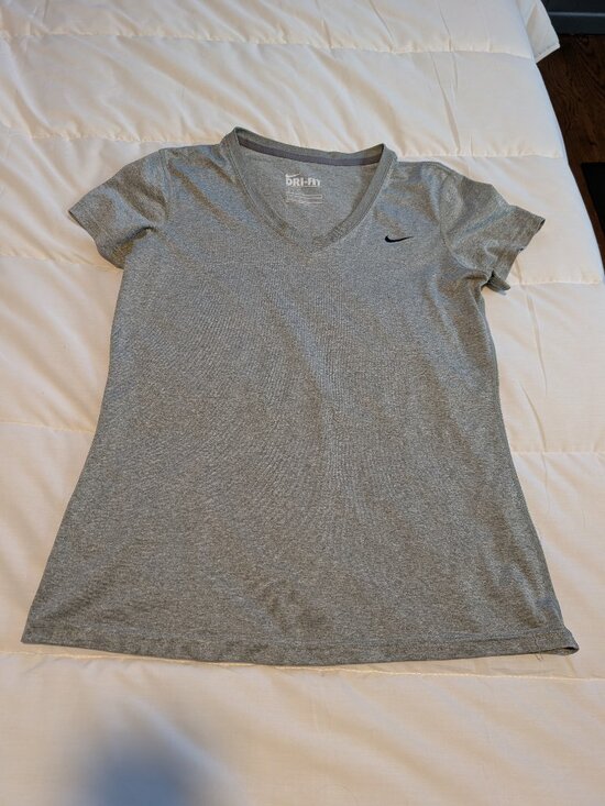 Nike Tops - Nike Dri-Fit V Neck Grey Tshirt Medium